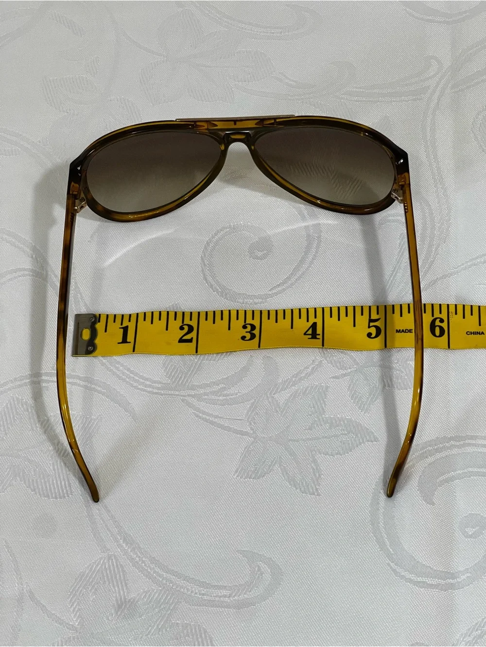 Vintage Gucci GG 1627/S 7911W Tortoiseshell Aviator Sunglasses Web Stripe
